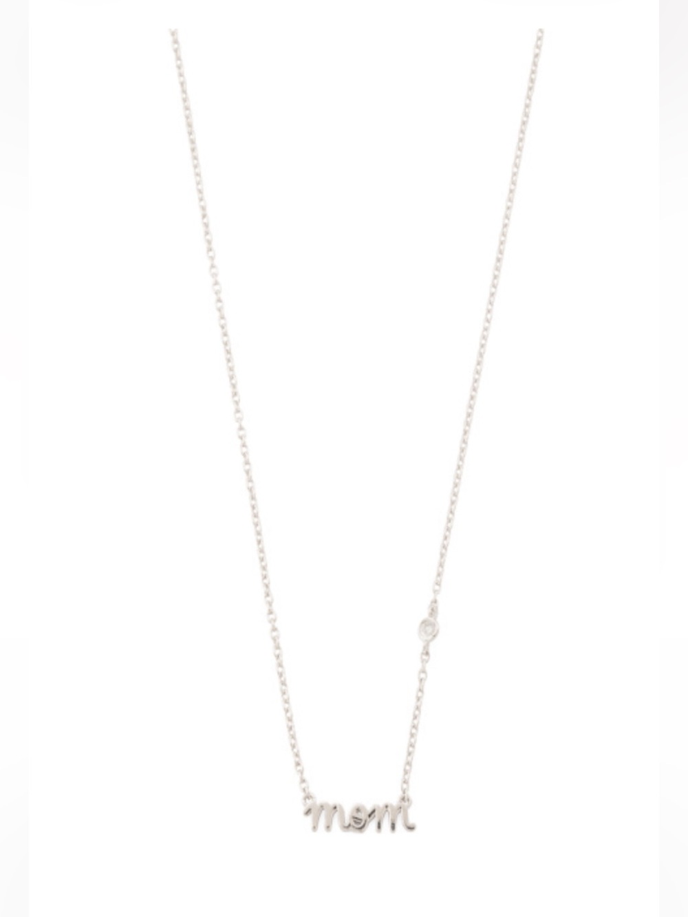 Syd by Sydney Evan Sterling Silver Diamond Mom Necklace